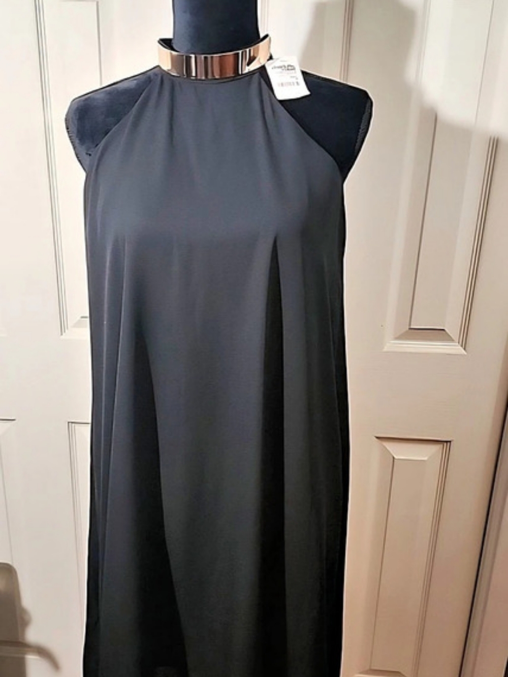 Charlotte Russe Black Dress with Metal Collar Size Medium NWT